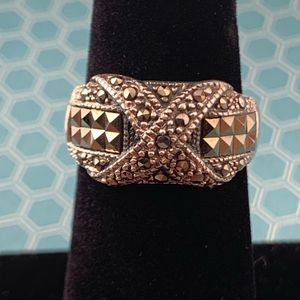 Vintage Sterling Silver Marcasite Ring